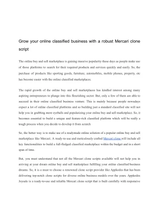 grow your online classified business with