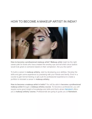 How to Become a Makeup Artist in India? - Hamstech's Guide