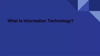 what is information technology