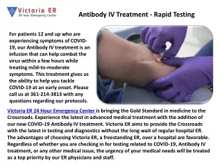antibody iv treatment rapid testing