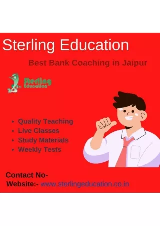 Bank Coaching In jaipur Sterling Education