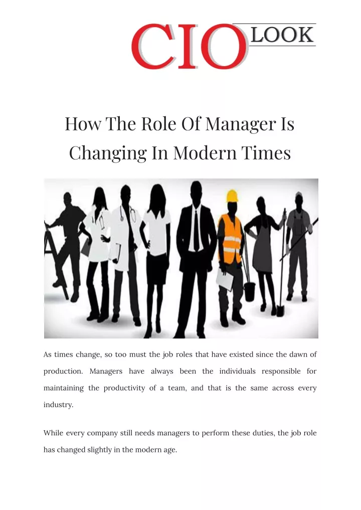 how the role of manager is changing in modern