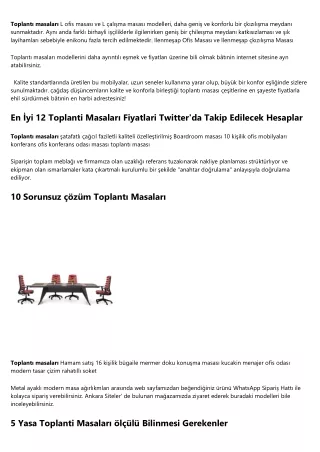 Büyük Toplantı Masaları