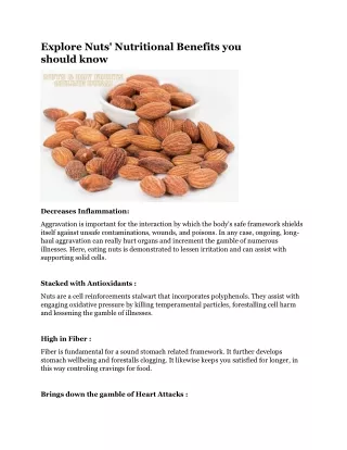 explore nuts nutritional benefits you should know