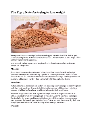 the top 3 nuts for trying to lose weight