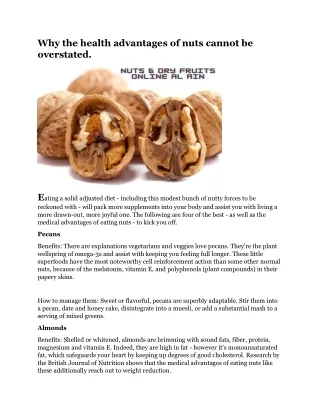 why the health advantages of nuts cannot