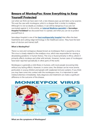 beware of monkeypox know everything to keep
