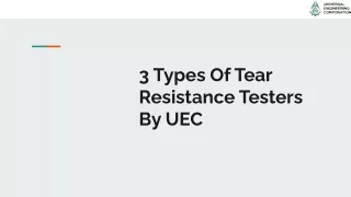 3 types of tear resistance testers by uec