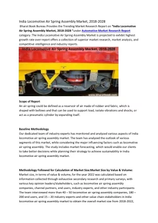 india locomotive air spring assembly market 2018