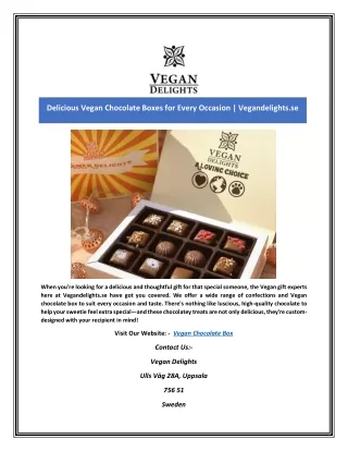 delicious vegan chocolate boxes for every