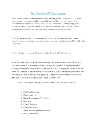 top trending it technologies