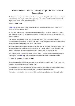 how to improve local seo results 14 tips that