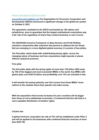 what is the global oecd tax deal