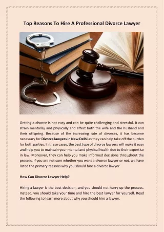 Top Reasons To Hire A Professional Divorce Lawyer