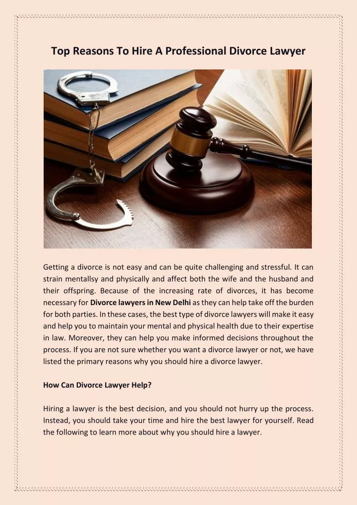 top reasons to hire a professional divorce lawyer