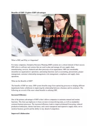 benefits of erp explore erp advantages