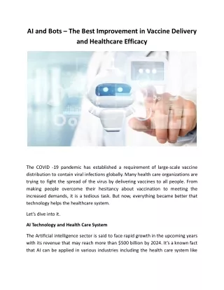AI and Bots for Vaccine Delivery and Healthcare - NRG Phoenix Technology