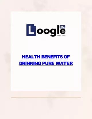 HEALTH BENEFITS OF DRINKING PURE WATER