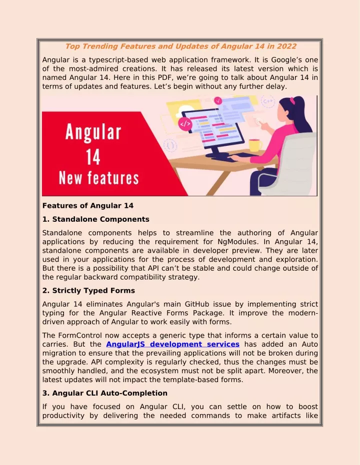 top trending features and updates of angular