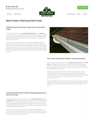 Roof Gutter Cleaning Gold Coast