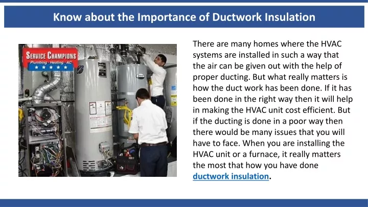 know about the importance of ductwork insulation