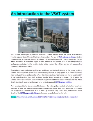 An introduction to the VSAT system