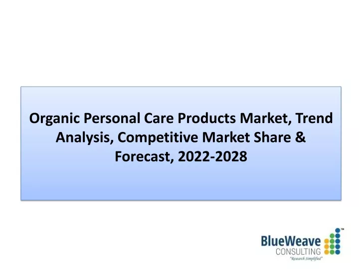 organic personal care products market trend