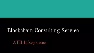 Blockchain Consulting Service