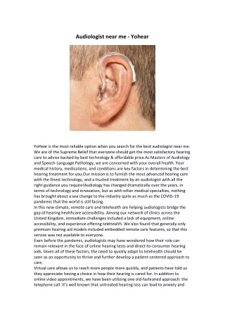 Audiologist near me - Yohear