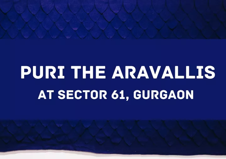 puri the aravallis at sector 61 gurgaon