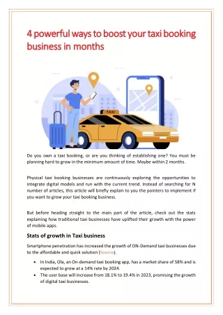 4 powerful ways to boost your taxi booking