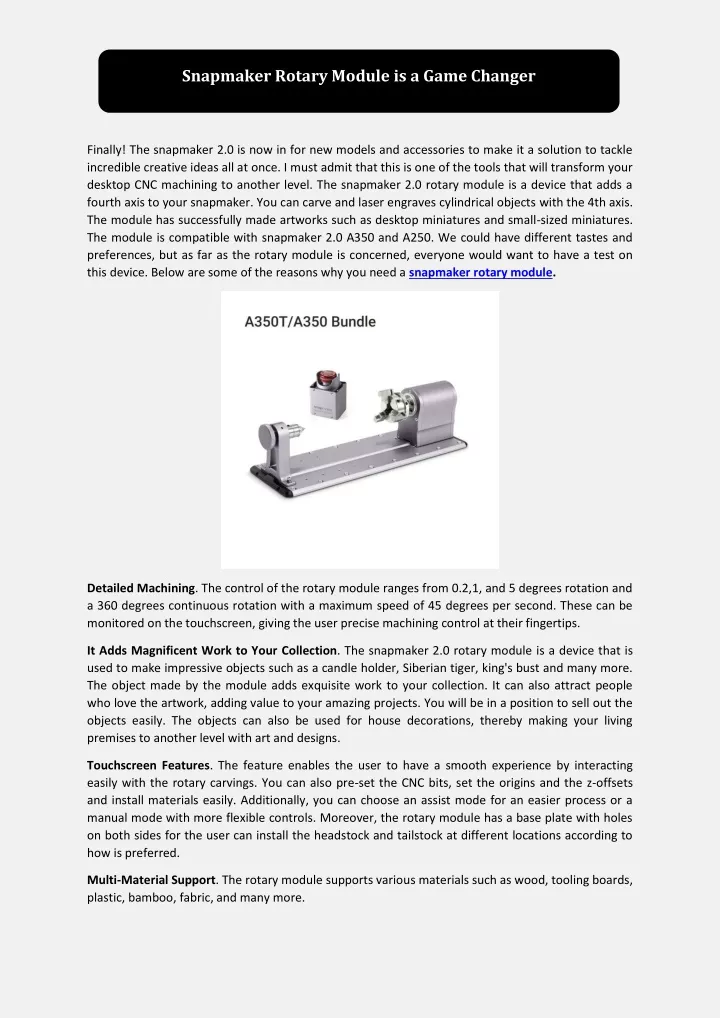 snapmaker rotary module is a game changer