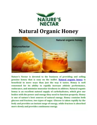 natural organic honey