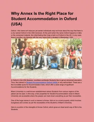 why annex is the right place for student