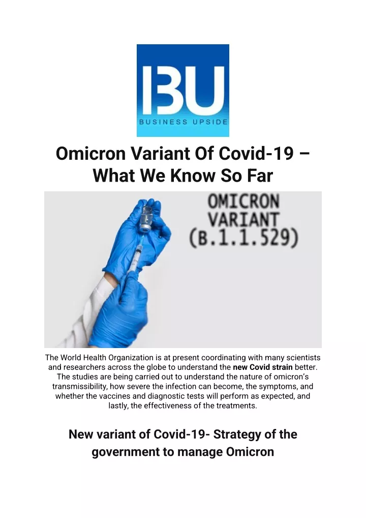 omicron variant of covid 19 what we know so far