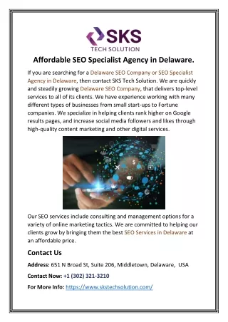 Find the affordable SEO Agency in Delaware?