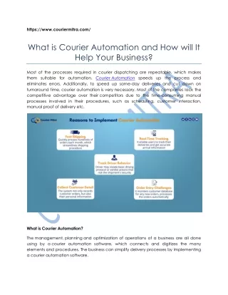 What is Courier Automation and How will It Help Your Business?