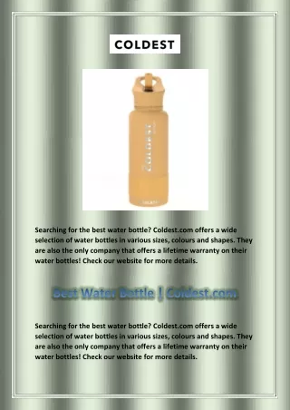 searching for the best water bottle coldest