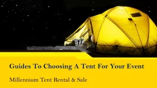 guides to choosing a tent for your event