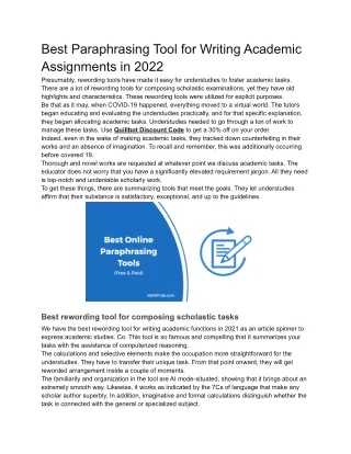 best paraphrasing tool for writing academic