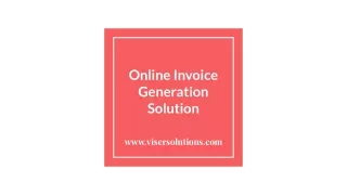 Online Invoice Generation Solution