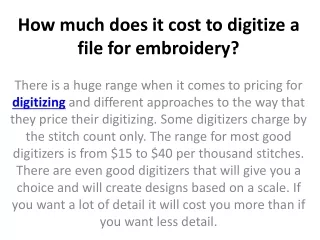 how much does it cost to digitize a file for embroidery