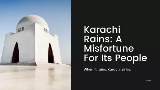 Karachi Rains A Misfortune For Its People