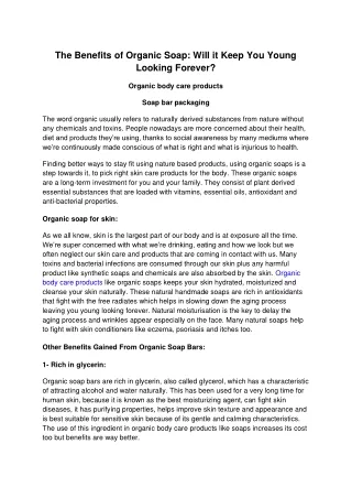 SA-808-ARTICLE-The benefits of organic soap_ will it keep you young looking forever