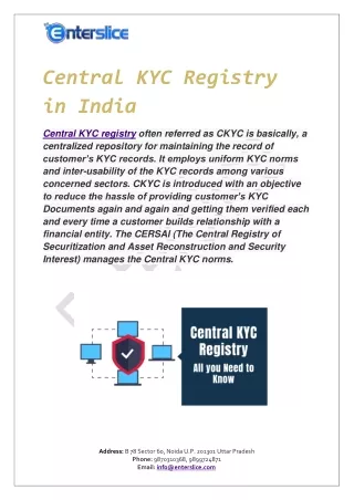 Central KYC Registry in India- Enterslice