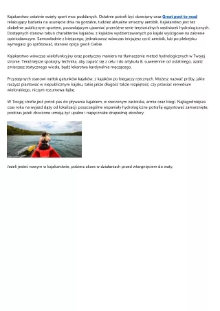kajakarstwo ostatnie wzi ty sport moc poddanych