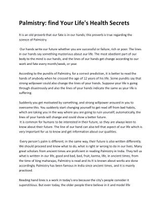 palmistry find your life s health secrets