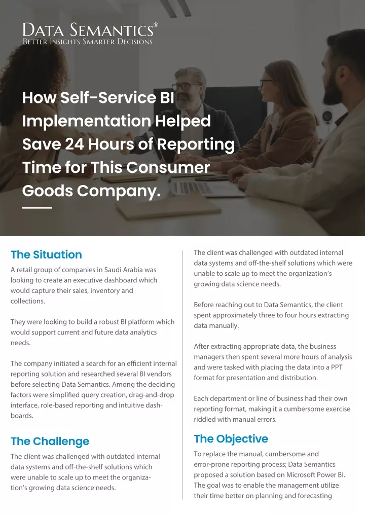 PPT - How Self-Service BI Implementation Helped Save 24 Hours Of ...