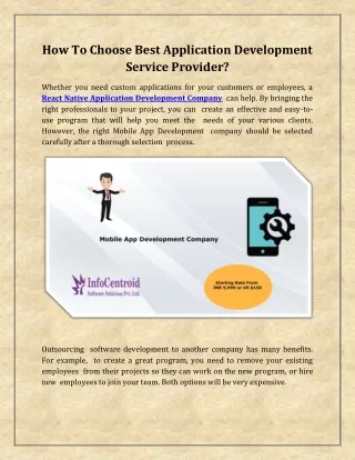 How To Choose Best Application Development Service Provider