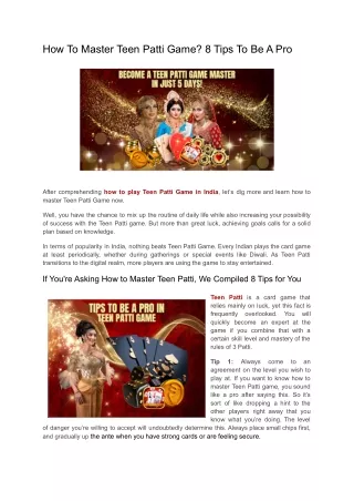 how to master teen patti game 8 tips to be a pro